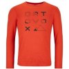 Ortovox 185 Merino Brand Outline Long Sleeve M hot orange XL; Oranžová tričko