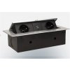 Výklopný blok zapustený ORNO OR-AE-13109/G, 2x 230V a 2x USB, strieborná, bez kábla