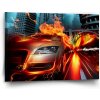 Sablio Obraz Auto v plameňoch - 90x60 cm