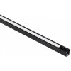 Hliníkový zapustený LED profil Black 1m s tienidlom z mliečneho skla pre LED pásy + krytky Ecolight PW series
