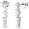 Guess Stříbrné visací náušnice s kubickými zirkony Jardin JSBE04494JWRHT/U