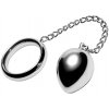 Metal hard - cock ring 50mm + chain with metal ball