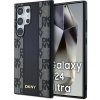 DKNY PU Leather Checkered Pattern MagSafe zadný kryt pre Samsung Galaxy S24 Ultra Black