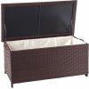 Design-Shop Polyratanový záhradný úložný box HWC-D88 - prémiová hnedá, 51x100x50cm 170l