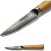 NUCCI Petty 8 cm - univerzálny kuchynský damaškový nôž s rukoväťou z olivového dreva CLASSE ITALY