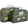 A Little Lovely Company súprava dvoch kartónových kufríkov - zvieratá zo savany