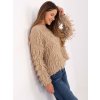 Factory Dámsky boho sveter s strapcami – rôzne farby, UNI Farba: Bežová, Veľkosť: UNI