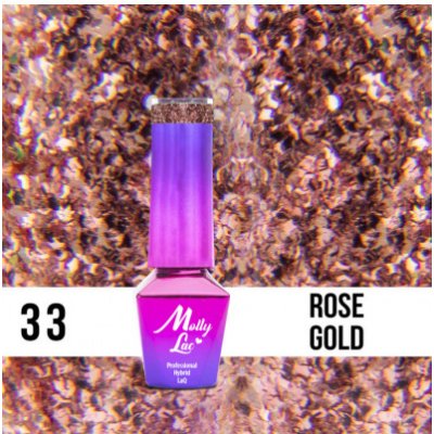 Allepaznokcie MollyLac gél lak 33 Rose Gold 5 ml