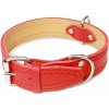 Bafpet Kožený obojok zdobený šitím HERRY 55cm/35mm červená