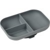 Beaba Tanier silikónový delený s prísavkou Mineral Grey sivá