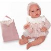 Realistické miminko holčička Erika v kostkovaných šatech od firmy Antonio Juan (Recien Nacida Erika cambiador)