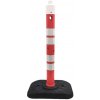 Červeno-biely PVC plastový výstražný dopravný stĺpik FLOMA WP55 - priemer 11 cm, výška 120 cm
