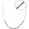 jantario Strieborný náhrdelník s rubínom Drobné korálky 102148
