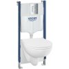 Grohe Solido - Set predstenovej inštalácie, klozetu Bau Ceramic a dosky softclose, tlačidlo Even, chróm 112954SH00