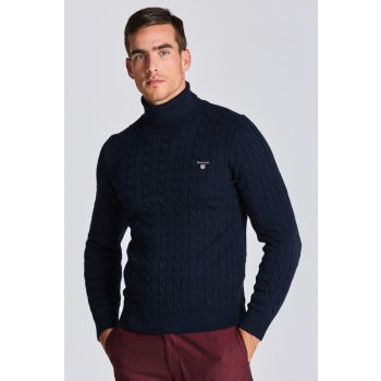 Gant Cotton Cable Turtle Neck modrá