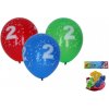 Wiky Balónik nafukovací 30 cm - sada 5 ks, s číslom 2
