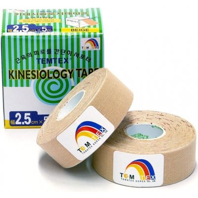 Temtex kinesio tape Classic, béžová tejpovacia páska 2 x 2,5cm x 5m