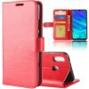 Peňaženkové puzdro Leather na Huawei P30 Lite - Červená