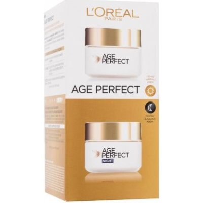 L'Oréal Paris Age Perfect darčekový set denný pleťový krém Age Perfect 50 ml + nočný pleťový krém Age Perfect 50 ml pre ženy