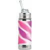 Nerezová fľaša na pitie Pura so slamkou 325 ml - ružovo-biela