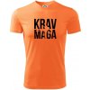 Nápis Krav Maga - Pánske tričko Fantasy športové - XL ( Neon mandarine )