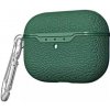 AppleKing obal s textúrou kože a karabínou pre AirPods Pro – tmavozelený - možnosť vrátiť tovar ZADARMO do 30tich dní