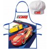 EUROSWAN · Detská / chlapčenská zástera s kuchárskou čiapkou Autá - Cars - motív McQueen & Cruz - pre deti 3 - 8 rokov