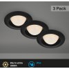 Briloner CARRO LED vstavané svietidlá IP44 3-gang 3W čierne IP44 teplá biela