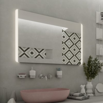 Nimco Zrkadlá - Koupelnové podsvícené LED 1000 x 700 mm, zaoblené, aluminium ZP 17004