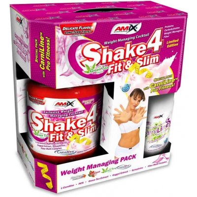 Amix Shake 4 Fit&Slim 1000 g + Carniline 480 ml ZDARMA vanilka