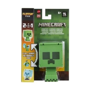 Mattel Minecraft Flippin Figure Creeper + Charged Creeper