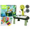 LEAN TOYS Projektor na kreslenie 2v1 Dinosaurus -projektor a stolné hry s dinosaurami – zelená