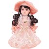 Porcelánová bábika v ružovom oblečení 21cm (Bábika z porcelánu)