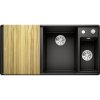 Blanco Axia III 6 S-F s excentrom pravá, s drevenou krájacou doskou, s nerezovou miskou Čierna 525855