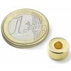SOLLAU Neodymový magnet medzikružie D 10/4 mm, H 5 mm, N42, pozlátený