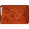 FINE DINE Obdĺžnikový tanier z porcelánu 30x20 cm oranžový Kolory Ziemi Dahlia