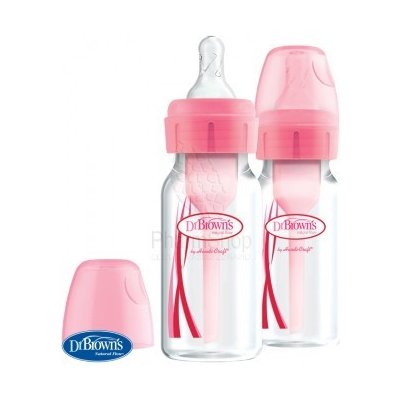 Dr. Brown’s Dojčenská Antikoliková fľaša Options+ 120ml BPA FREE 2 ks, ružová (SB42305)