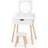 Detský kozmetický stolík VIGA s medvedím zrkadlom a stoličkou