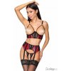 Cottelli Elegant Matte Look with Velvet Lace Suspender Set