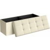 SONGMICS Stolička s úložným priestorom 110 x 38 x 38 cm béžová