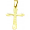 MYRO Zlatý prívesok v tvare kríža zo žltého zlata