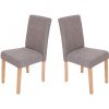 Design-Shop Jedálenská stolička Litta sivá látka (SET 2 ks) - Svetlo hnedá