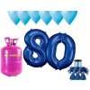HeliumKing Hélium párty set na 80. narodeniny s modrými balónmi