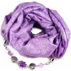 Kašmírový šál s bižutériou - fialový