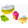 ProfiBaby dinosaurus stříkací 3ks + lodička 3ks pro miminko do koupele