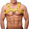 Kožený postroj The Red Bulldog Leather Harness žltý S/M, kožený postroj pre mužov