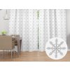 Biante Dekoračný záves TF-101 Vianočné sivé vločky na bielom 140x140 cm