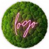 Mechový Obraz Kruh Neonové Logo Neon na Míru Rozměr: 120 cm
