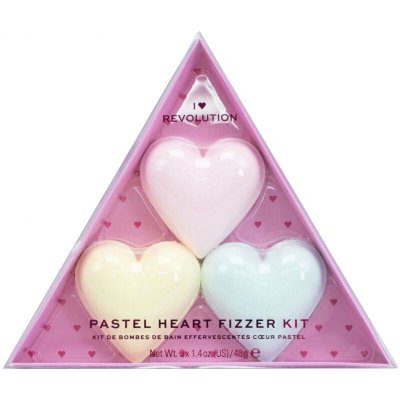 I Heart Revolution Heart Pastel Bath Fizzer Kit Strawberry (W) 40g, Bomba do kúpeľa