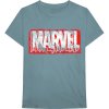 Marvel tričko Distressed Dripping Logo Modrá XXL
